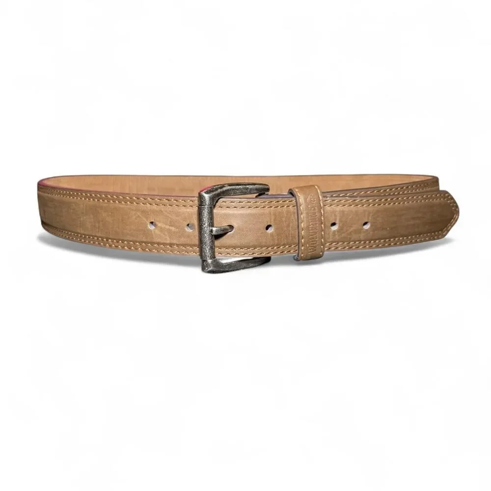 Wolverine Light Brown leather  Work belt with silver buckle Size 40